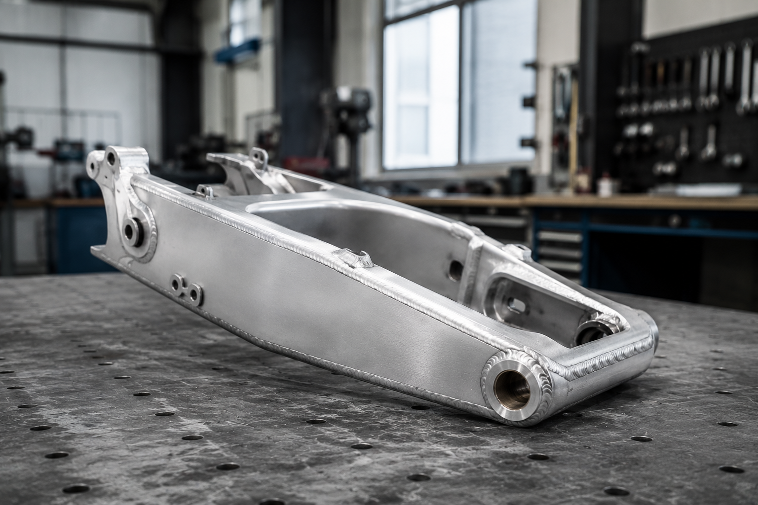 Aluminium-Motorradschwinge entlacken per Heißentlackung – werkstoffschonend, WT-Direct