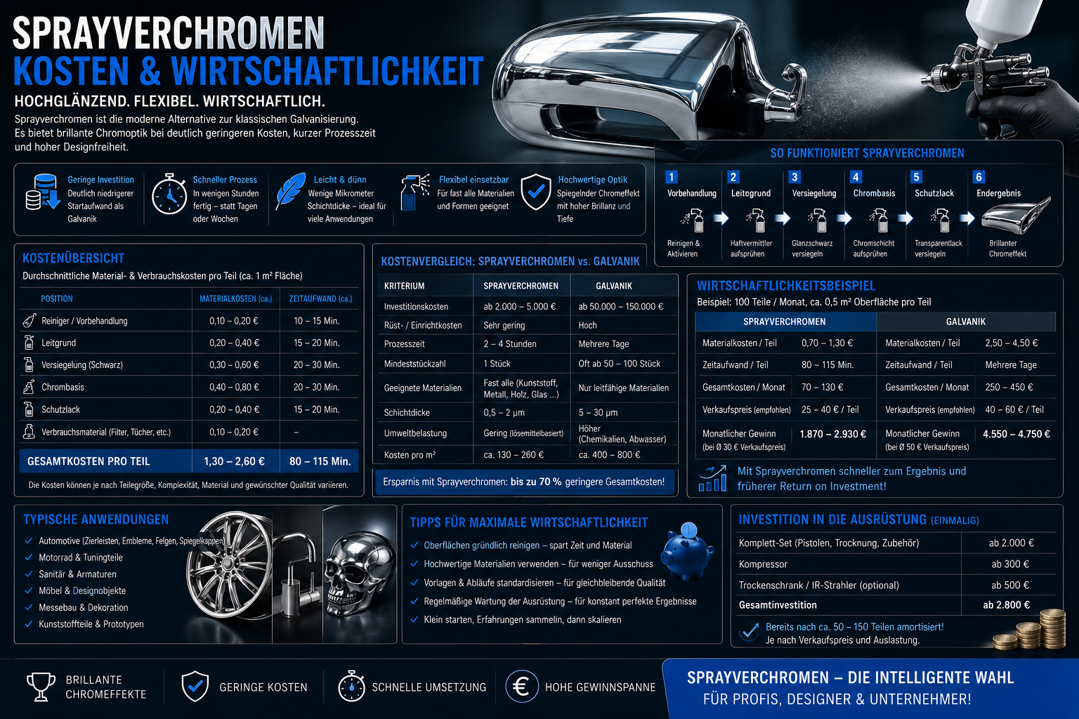 SprayVerchromen Kosten und Wirtschaftlichkeit – Kalkulation von WT-Direct