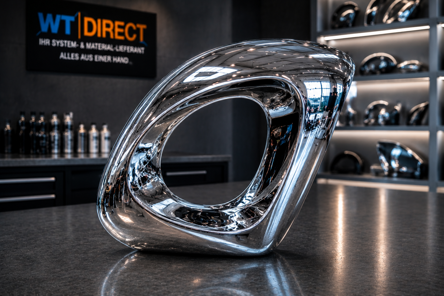 Chromlack im Vergleich zur Galvanik – Spray-Verchromung Oberfläche von WT-Direct