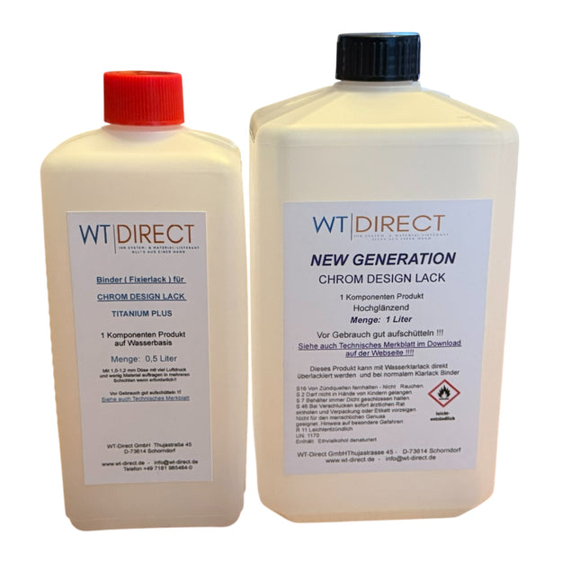 Chrome Look Design Paint Set with 2K Water-Based Clear Coat