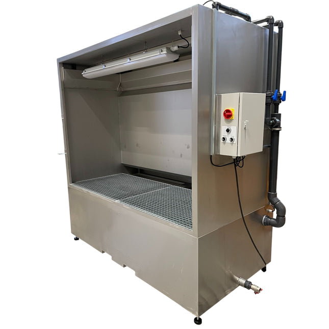 Wasserwandspritzstand aus Edelstahl