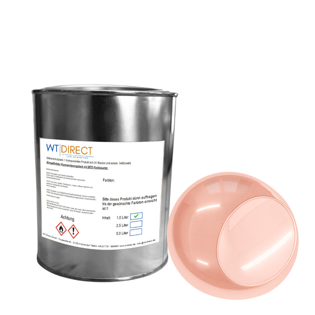 Silberschutzlack Rosegold 1K für SprayVerchromen – Detailansicht