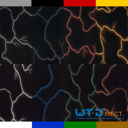Wassertransferdruck Folie Blitze Schwarz I-079-2