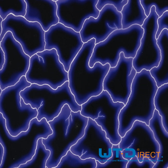 Wassertransferdruck Folie Blitze im Blau I-143