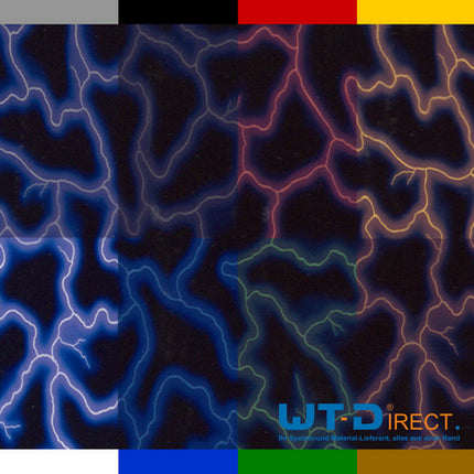 Wassertransferdruck Folie Blitze im Blau I-143