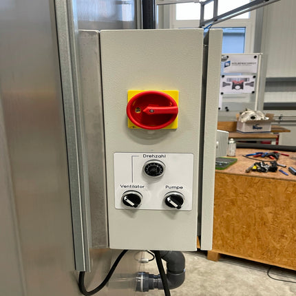 Wasserwandspritzstand aus Edelstahl