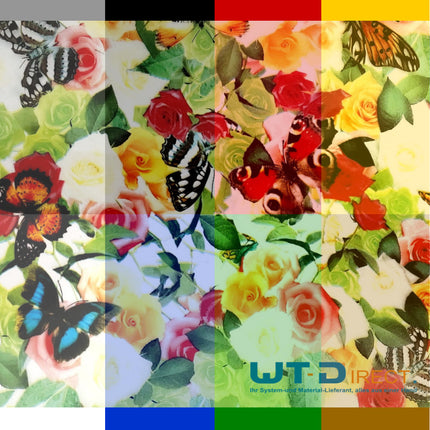 Wassertransferdruck Folie Schmetterlinge Blumen M-9001