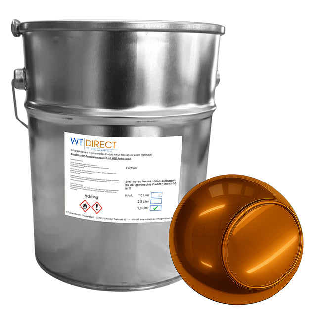 Silberschutzlack Orange Gold 1K für SprayVerchromen – Nahaufnahme