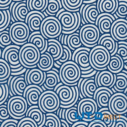 Wassertransferdruck Folie Spiralen Blau PI-238