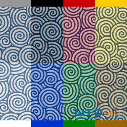 Wassertransferdruck Folie Spiralen Blau PI-238