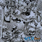 Wassertransferdruckfolie Totenkopf Schwarz Grob PI-725 – Anwendungsbeispiel