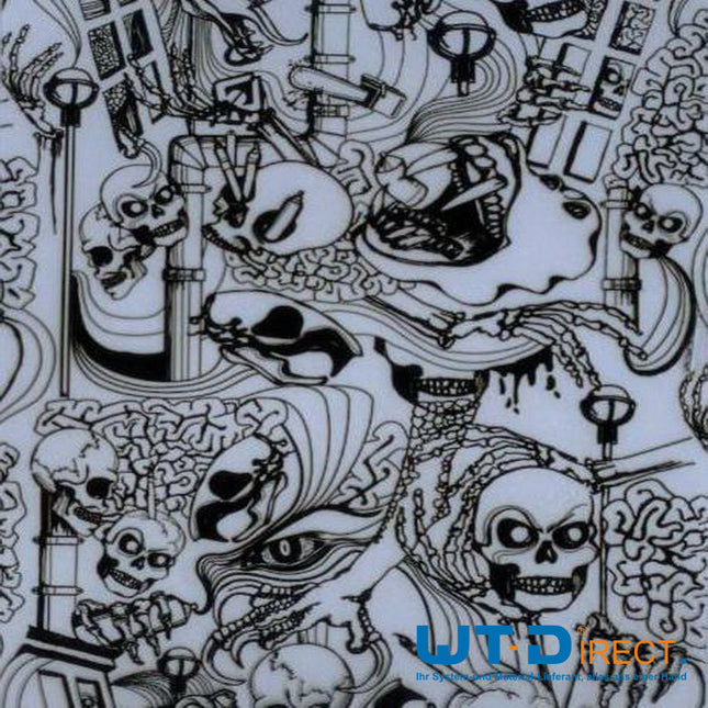 Wassertransferdruck Folie Totenkopf Schwarz Grob PI-725