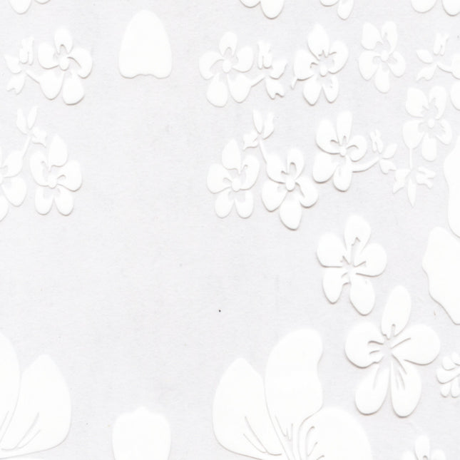 Wassertransferdruck Folie Flower Grob Weiß PI-242