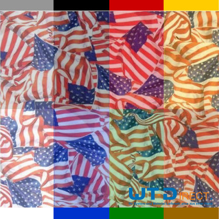 Wassertransferdruck Folie US Flags in Blau/Roten WT-1709