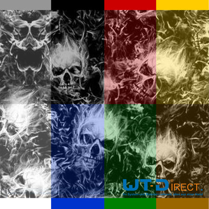 Wassertransferdruck Folie Totenkopf Schwarz Weiß WT-1715H