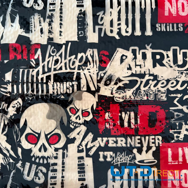 Wassertransferdruck Folie HipHop Skull WT-1801