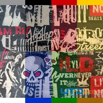 Wassertransferdruck Folie HipHop Skull WT-1801